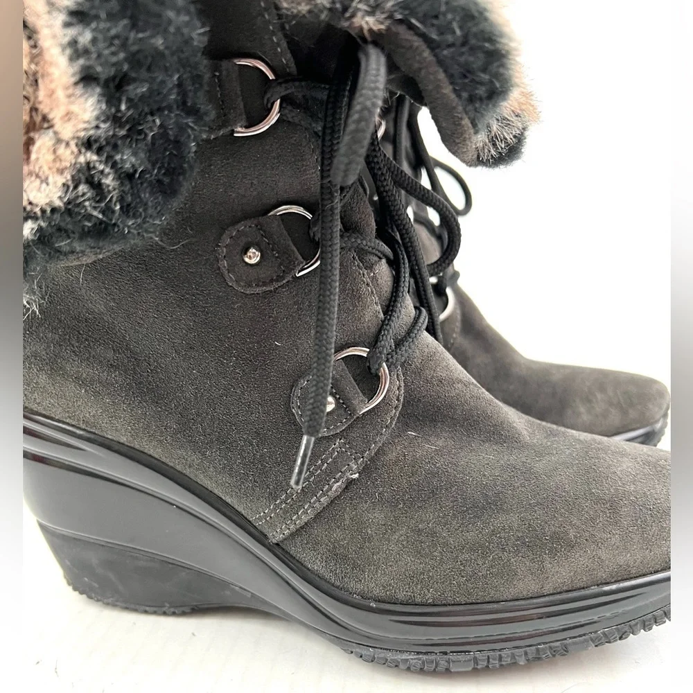 Aquatalia “Brass” Fold Down Wedge Boots - Size 9